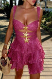 Starfish Embellished Layered Mini Dress