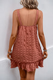 Button-Front Ruffled Casual Dress