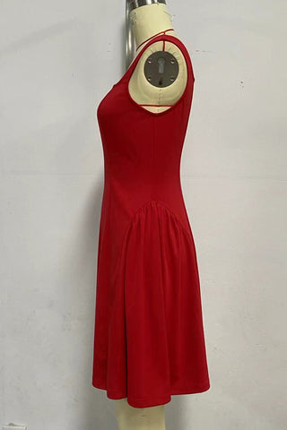 Square-Neck Flared Mini Dress