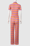 Button-Down Wave Pattern Pants Set