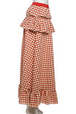 Gingham Ruffle Split Skirt