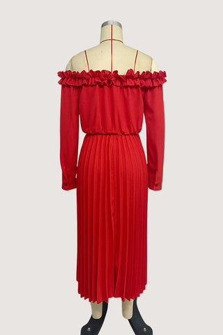 Off-Shoulder Ruffle Midi Dress