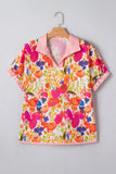 Floral Print Short Sleeve Blouse