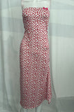 Strapless Heart Print Midi Dress