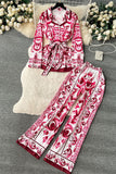Elegant Patterned Pants Set