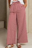 Wide-Leg Checkered Casual Pants