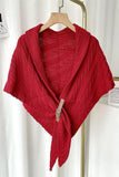 Buckle-Closure Knit Poncho