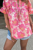 Floral Print Puff Sleeve Blouse