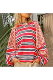 Striped and Floral Pattern T-Shirt