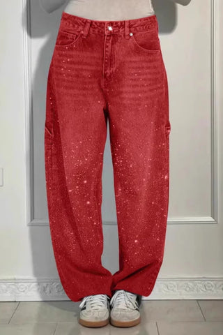 Splatter Wash Relaxed Jeans