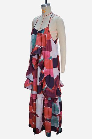 Flowing Ruffle Tiered Dress