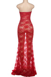 Strapless Evening Lace Dress
