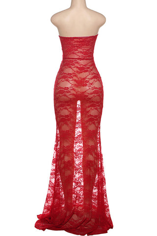 Strapless Evening Lace Dress