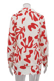Leaf Print Short Set with Tie Details