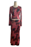 Artistic Print Skirt Set