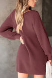 Knit V-Neck Casual Dress
