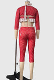 Polka Dot Crop Top and Capri Pants Set