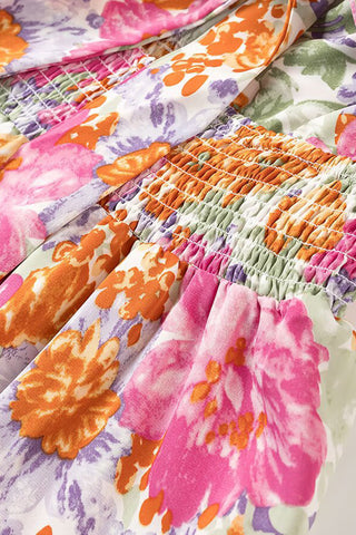 Floral Tie-Front Casual Dress