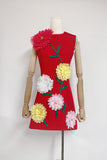 Floral Appliqué Vacation Dress