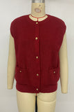 Buttoned Sleeveless Cardigan