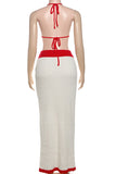 Crochet Trim High-Waist Skirt Set