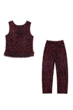 Fur Trim Top & Sequin Pants Set