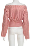 Off-Shoulder Striped Blouse