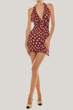 Halter Polka Dot Mini Dress