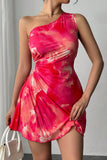 Asymmetric Pleated Casual Dress
