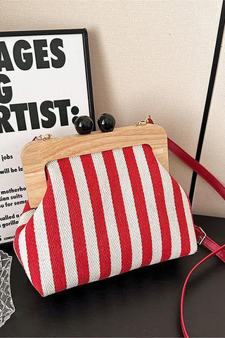 Striped Frame Crossbody Bag