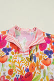 Floral Print Short Sleeve Blouse