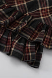 Plaid Button-Up Skirt Set