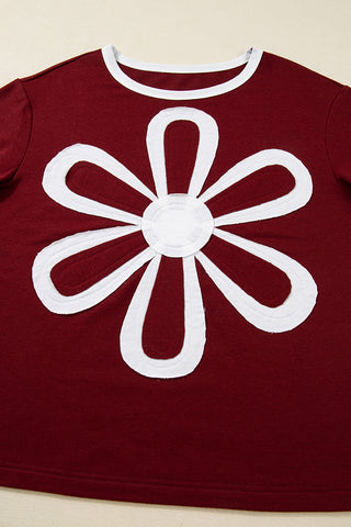 Oversized Floral Design Sweatshirt