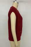 Buttoned Sleeveless Cardigan