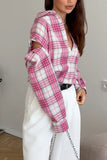 Oversized Plaid Button-Down Shirt