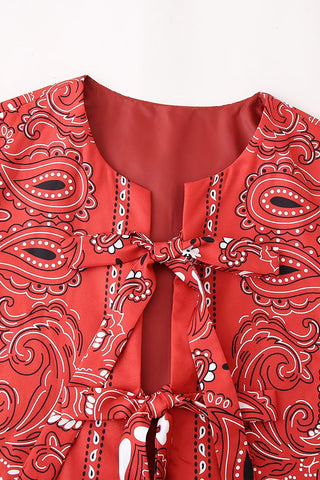 Tie-Front Paisley Print Vest