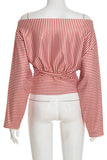 Off-Shoulder Striped T-Shirt