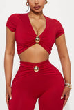 Chic Cut-Out Pants Set