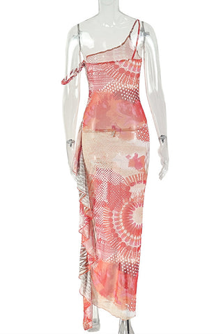 One-Shoulder Asymmetrical Casual Dress