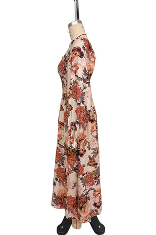 Floral Print Smocked Casual Dress