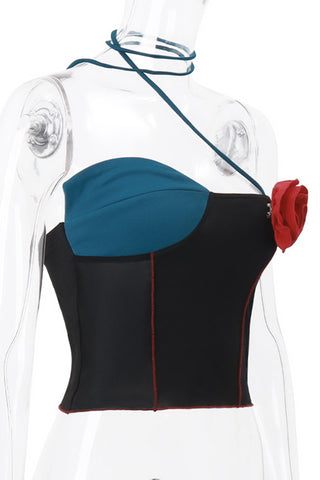 Asymmetric Floral Appliqué Tank Top