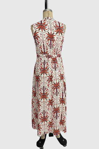 Sleeveless Patterned Midi Dress