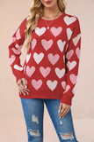 Heart Pattern Knit Sweater