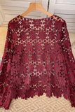 Floral Lace Openwork Sweater