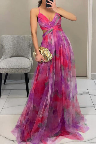 Elegant Floral Evening Gown