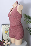 Halter Neck Gingham Casual Set
