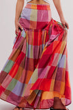 Vibrant Patchwork Maxi Skirt