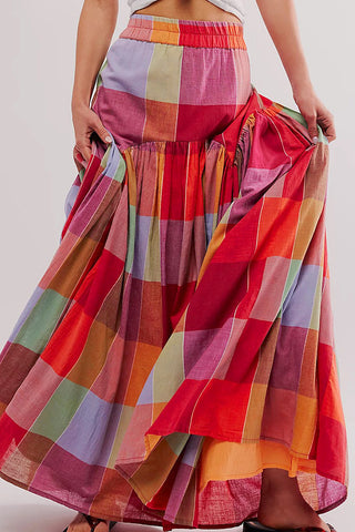 Vibrant Patchwork Maxi Skirt