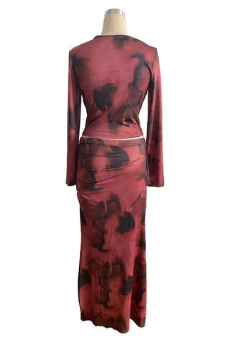 Artistic Print Skirt Set