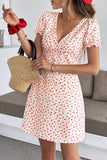 V-Neck Floral Casual Dress